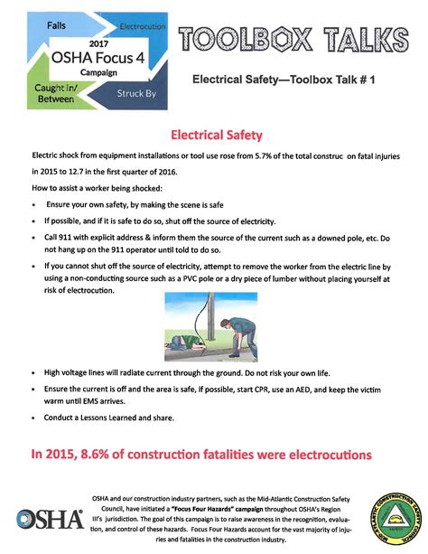 electrical safety tool box talk|free printable osha toolbox talks.